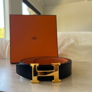 Hermes reversible leather belt